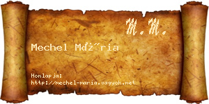 Mechel Mária névjegykártya
